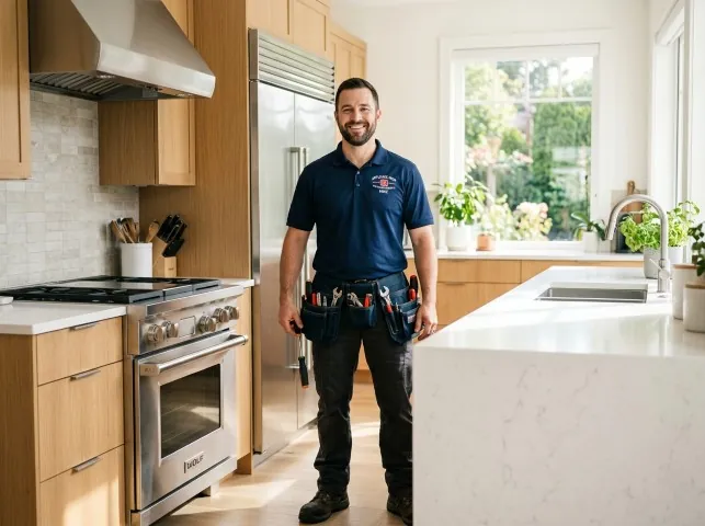 Appliance Repair Hero technician in a Bays, KY kitchen after an appliance repair